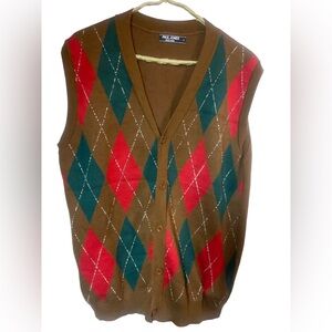 Vintage paul jones argyle sleeveless Sweater vest mens large